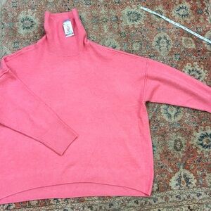 Vince Camuto Coral Pink Turtleneck Pullover Sweater